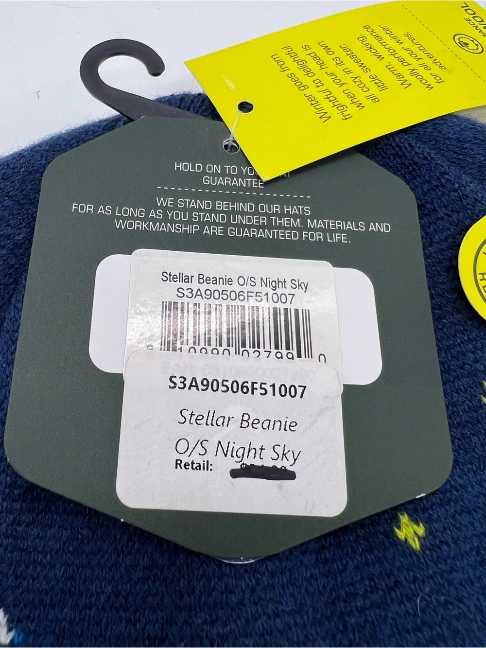 Sun Day Afternoons Unisex Glow-in-the-Dark Merino Stellar Beanie - Navy/Gray NWT